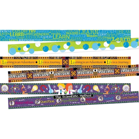 Barker Creek Learning Double-Sided Trim Set, 3 designs, 36/set, PK36 4046